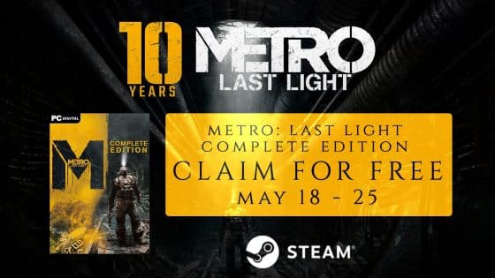 Claim Free Copy Of Metro: Last Light Complete Edition On Steam For Limited Time